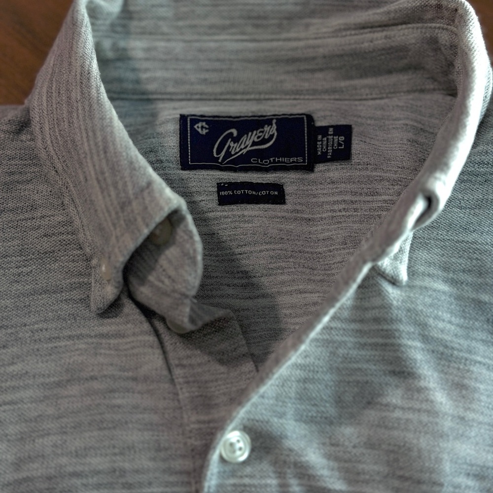 High End Grayers Men's Casual Gray Button Down Shirt